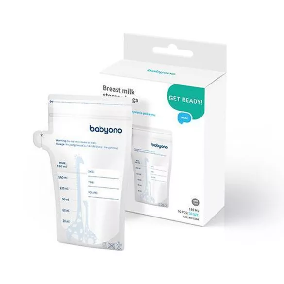 BabyOno Jednorazové vrecká na materské mlieko, 30 ks, 180 ml, 1084