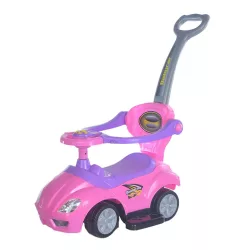   Baby Mix 3 v 1 Mega Car detský kočík s rukoväťou – ružová
