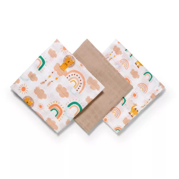 BabyOno Textilná plienka, farebná, 3 ks, béžová, 348/08