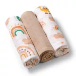 BabyOno Textilná plienka, farebná, 3 ks, béžová, 348/08