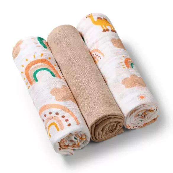 BabyOno Textilná plienka, farebná, 3 ks, béžová, 348/08