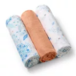 BabyOno Textilná plienka, farebná, 3 ks, broskyňová, 348/09