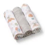 BabyOno Textilná plienka, farebná, 3 ks, bambus, svetlosivá, 397/09