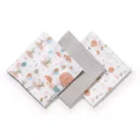 BabyOno Textilná plienka, farebná, 3 ks, bambus, svetlosivá, 397/09