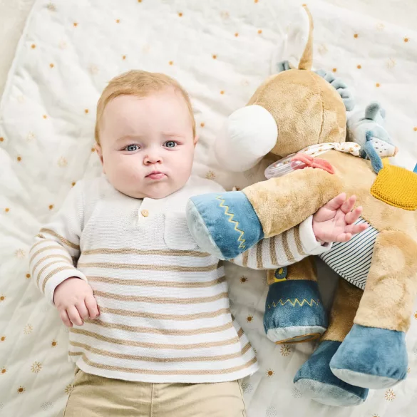 Nattou plyšová hračka na rozvíjanie zručností 45 cm Felix a Leo – Felix, oslík
