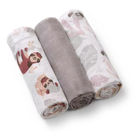 BabyOno textilná plienka farebná 3 ks - sivá 348/10