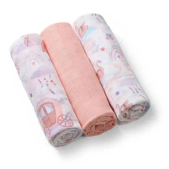 BabyOno Textilná plienka, farebná, 3 ks, ružová, 348/11