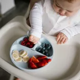 BabyOno silikónový tanier s tromi priehradkami a protišmykovou základňou – modrý 1482/01