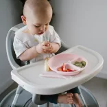 BabyOno silikónový tanier s tromi priehradkami a protišmykovou základňou – ružový 1482/02
