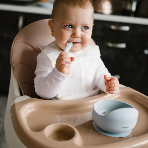 BabyOno miska so silikónovým prísavným dnom – modrá 1481/01
