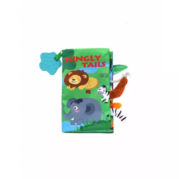 Kikkaboo rozvojová textilná knižka a hryzátko, jungly tails