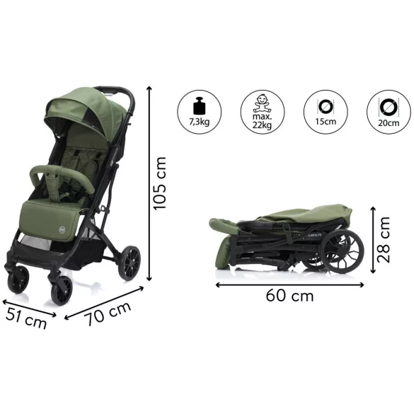Športový kočík Fill – Styler Elite zelený S750-29