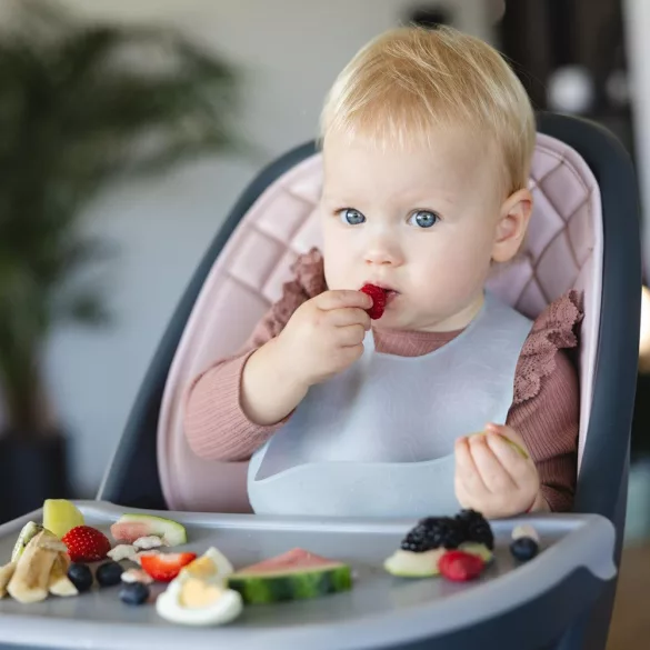 BabyOno silikónová ultratenká nastaviteľná zásterka – tyrkysová 1598/01