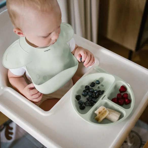 BabyOno silikónová nastaviteľná zásterka – mätová 1639/03
