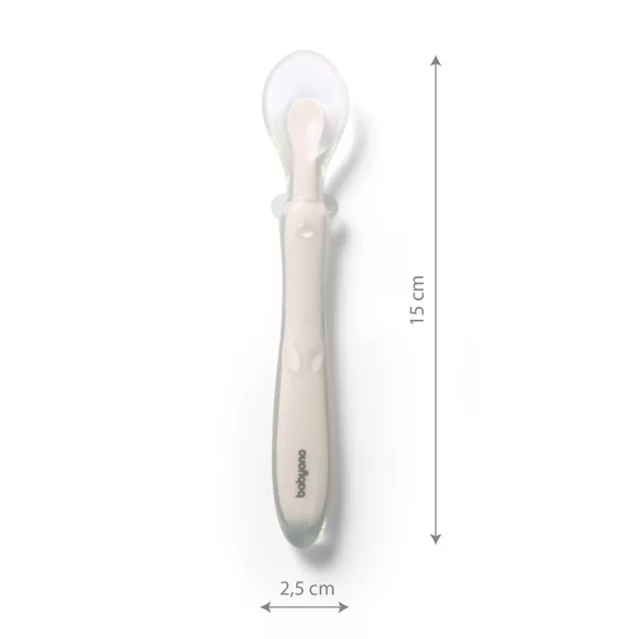 BabyOno silikónová flexibilná lyžička – béžová 785/04
