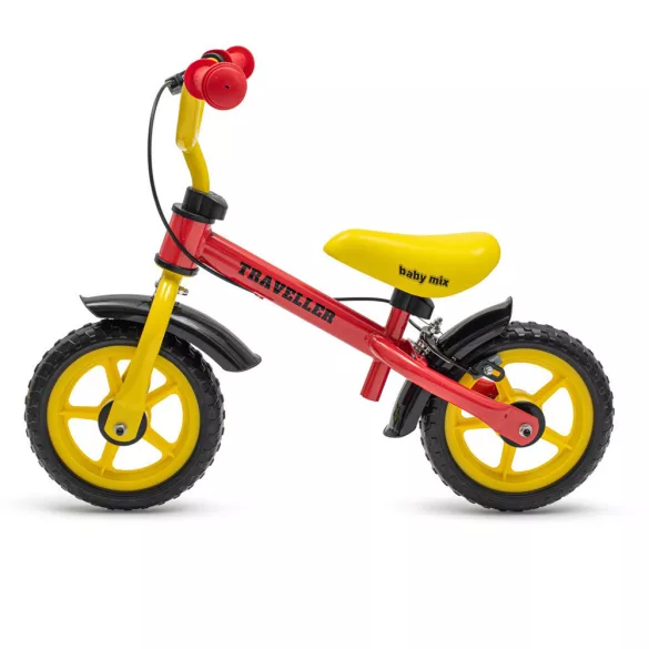 Detská odrážadlo Baby Mix Traveller s brzdou – červená