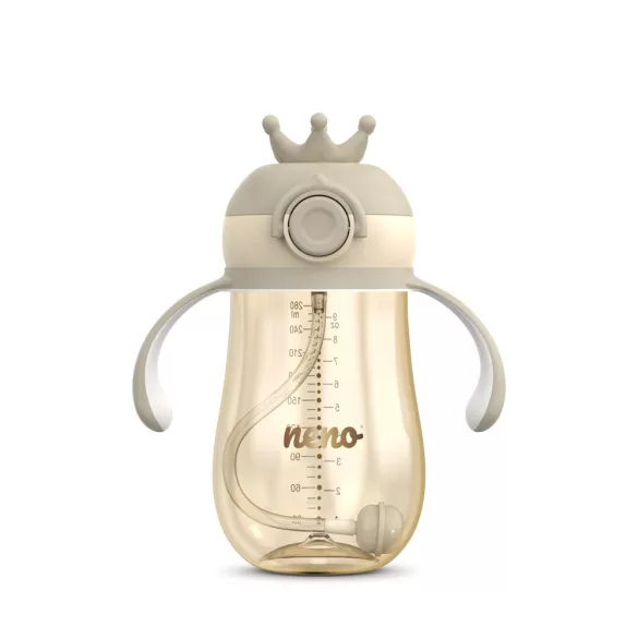 Neno pohárik s brčkom MIO2 280 ml – hnedý