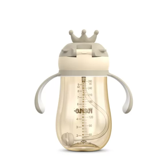 Neno pohárik s brčkom MIO2 280 ml – hnedý