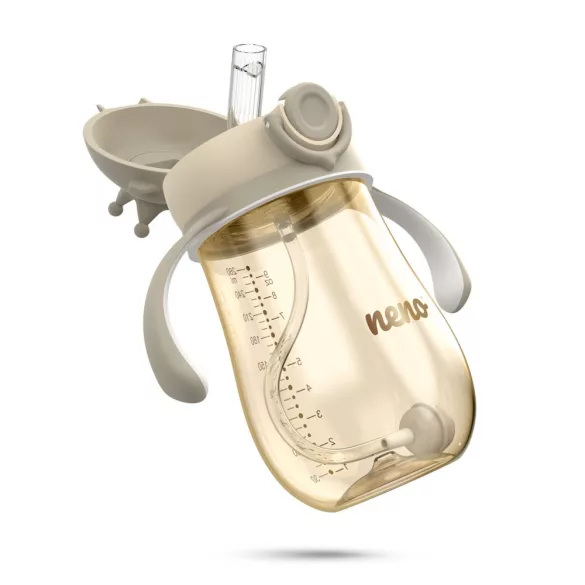 Neno pohárik s brčkom MIO2 280 ml – hnedý