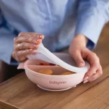Detský tanier BabyOno – s protišmykovým dnom, s viečkom, 3 priehradky, ružový 1661/02