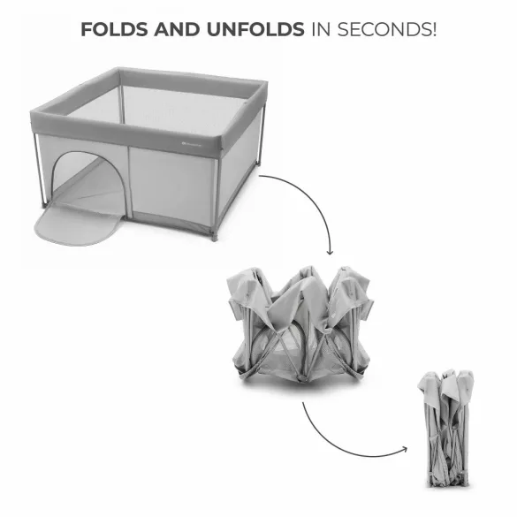 Cestovný ohrádka Kinderkraft 127 x 127 cm Ziki – sivá
