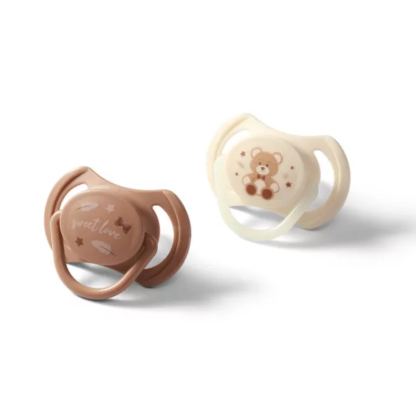 BabyOno symetrická silikónová dvojitá cumlík Sweet Love 0–6 mesiacov 1669/01