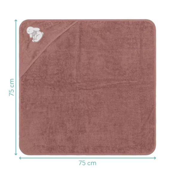 Fillikid uterák s kapucňou 75x75, zajačik, ružový, 1032-52