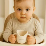 BabyOno detský pohárik – ergonomický, od 6 mesiacov, béžový 1463/09
