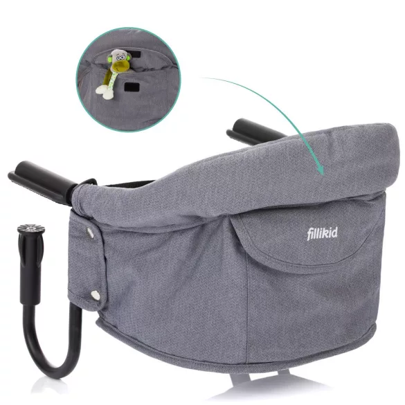 Stolová detská stolička Fillikid Comfort, sivá 399-07