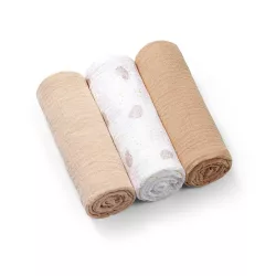   BabyOno textilná plienka, farebná, 3 ks, zvrásnený mušelín, béžová, 828/02
