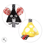 BabyOno zavesená hrkálka s kontrastnými farbami MOUSE 1676