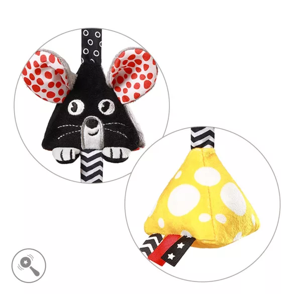 BabyOno zavesená hrkálka s kontrastnými farbami MOUSE 1676
