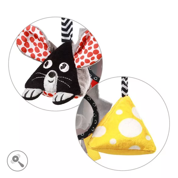 BabyOno hračka na kočík v kontrastných farbách MOUSE 1678