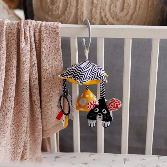 BabyOno hračka na kočík v kontrastných farbách MOUSE 1678