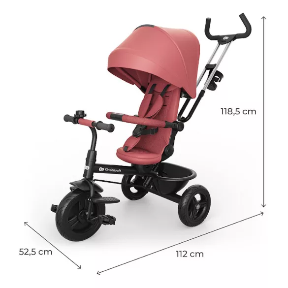 Kinderkraft trojkolka Aston 2 Plus ružová
