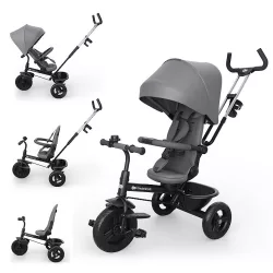 Trojkolesový bicykel Kinderkraft Aston 2 Plus, sivý