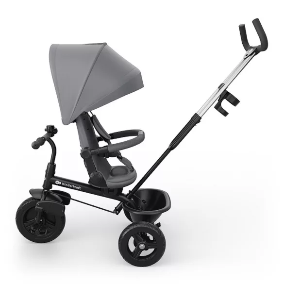 Trojkolesový bicykel Kinderkraft Aston 2 Plus, sivý