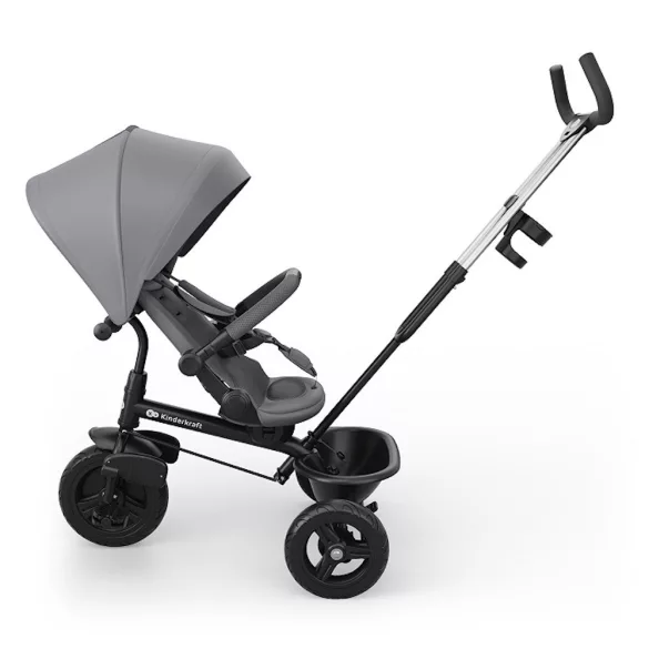 Trojkolesový bicykel Kinderkraft Aston 2 Plus, sivý