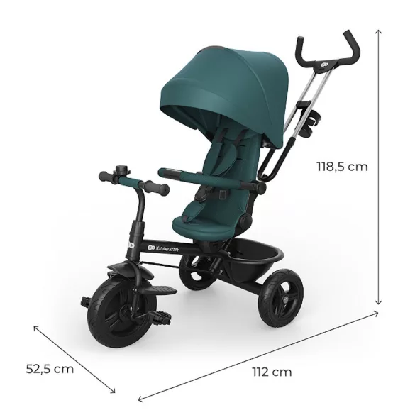 Kinderkraft trojkolka Aston 2 Plus zelená