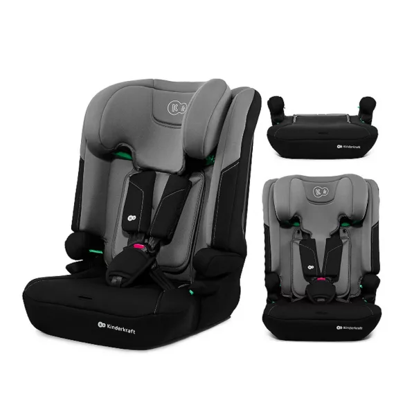 Detská autosedačka Kinderkraft s podsedákom I-COMFY i-Size 76–150 cm, tmavošedá