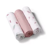 BabyOno farebná textilná plienka, 3 ks, bambusová, ružová, 397/14