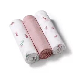   BabyOno farebná textilná plienka, 3 ks, bambusová, ružová, 397/14
