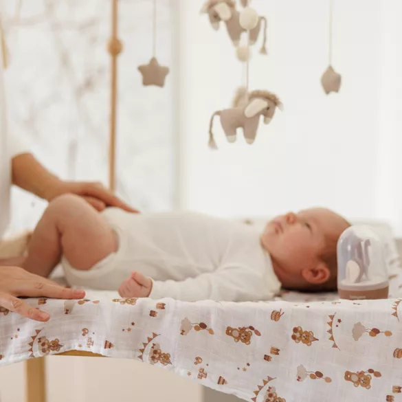 BabyOno textilná plienka farebná, 3 ks, bambusová, hnedá, 397/15