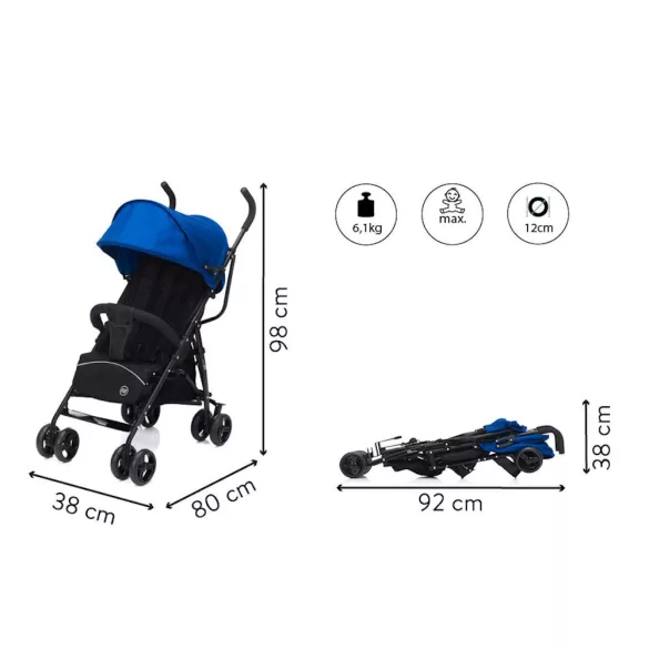 Športový kočík Fill Glider čierno-modrý 107-41