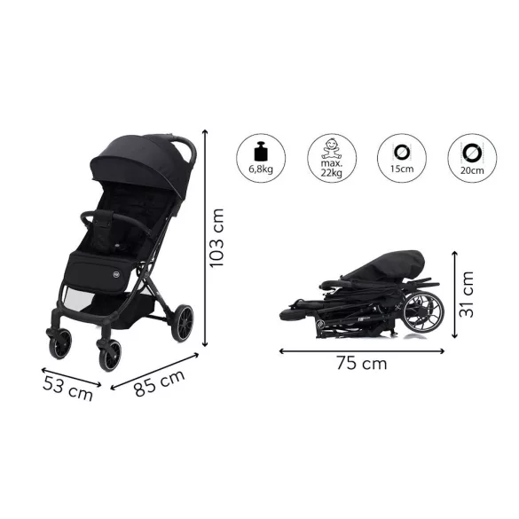 Športový kočík Fill Rover čierny K868-06
