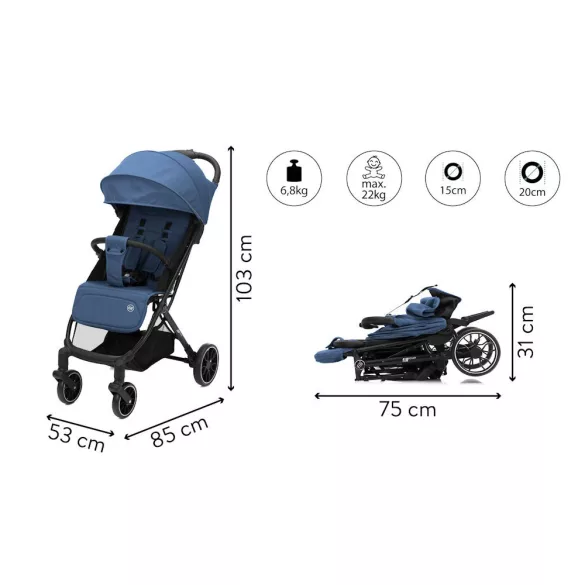 Športový kočík Fill Rover modrý K868-21