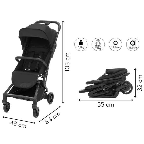 Športový kočík Fillikid Avero čierny S832-06