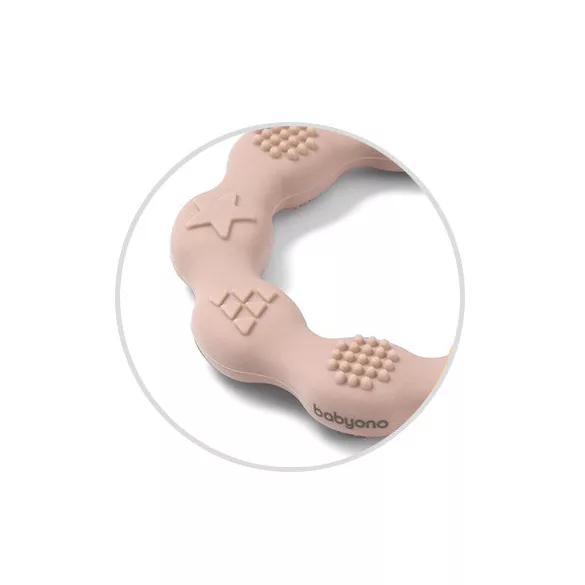BabyOno hryzátko – RING, silikónový krúžok, béžový 825/04