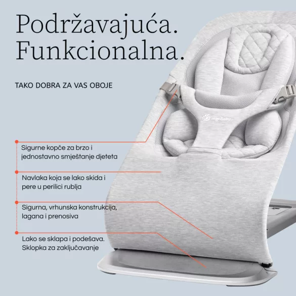 Ergobaby Evolve 3 v 1 ležadlo – Oxford Blue / Oxfordská modrá