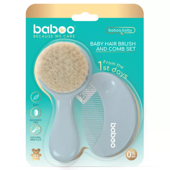 Baboo sada detských hrebeňov a kefiek – modrá
